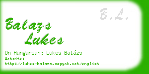 balazs lukes business card
